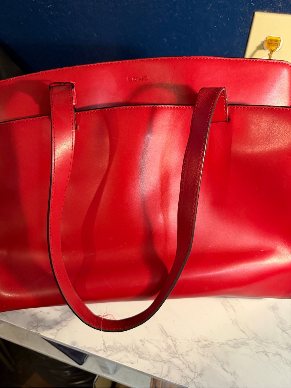Lodis-Red Leather Structured Tote - Classic Everyday Carry